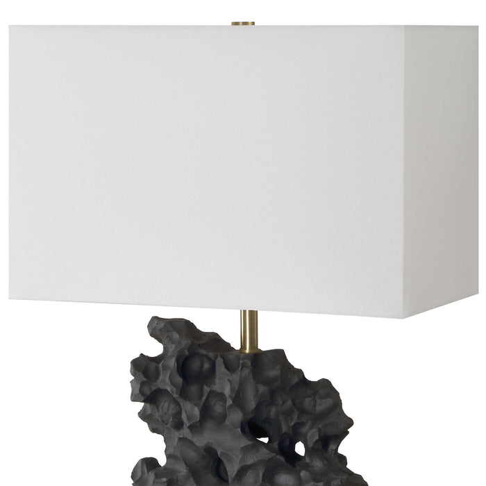 Basalt One Light Table Lamp Antique Brass-Lamps-Uttermost-Lighting Design Store