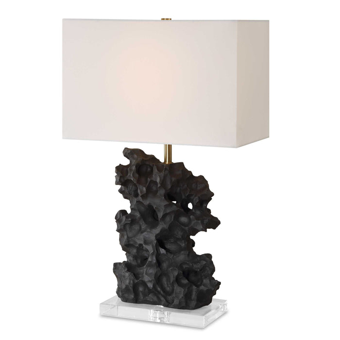 Basalt One Light Table Lamp Antique Brass-Lamps-Uttermost-Lighting Design Store