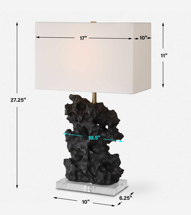 Basalt One Light Table Lamp Antique Brass-Lamps-Uttermost-Lighting Design Store