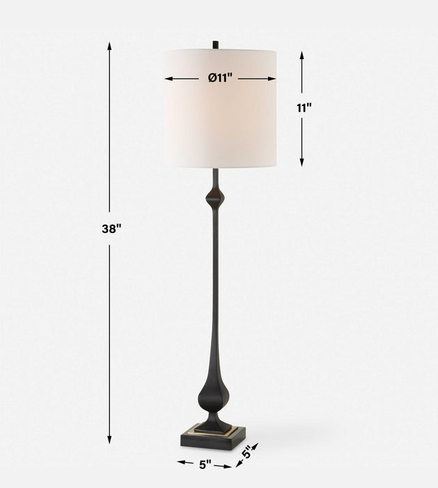 Hightower One Light Buffet Lamp Antique Brass-Lamps-Uttermost-Lighting Design Store