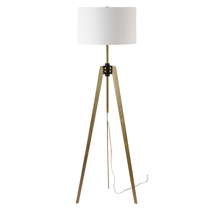 Anchorage One Light Floor Lamp Antique Brass-Lamps-Uttermost-Lighting Design Store