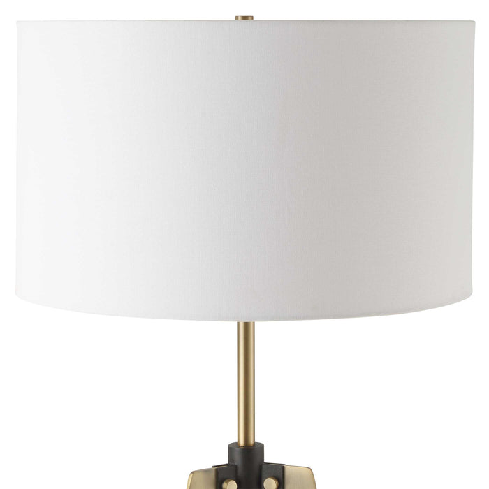 Anchorage One Light Floor Lamp Antique Brass-Lamps-Uttermost-Lighting Design Store