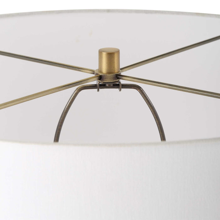 Anchorage One Light Floor Lamp Antique Brass-Lamps-Uttermost-Lighting Design Store