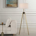 Anchorage One Light Floor Lamp Antique Brass-Lamps-Uttermost-Lighting Design Store