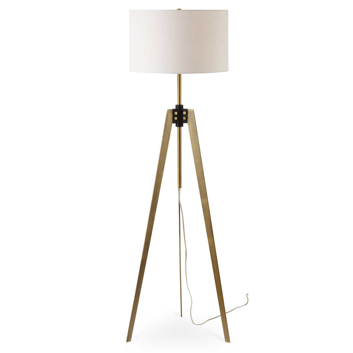 Anchorage One Light Floor Lamp Antique Brass-Lamps-Uttermost-Lighting Design Store