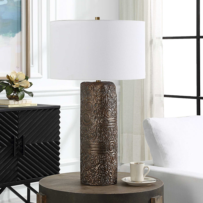 Malaga One Light Table Lamp Aged Bronze-Lamps-Uttermost-Lighting Design Store