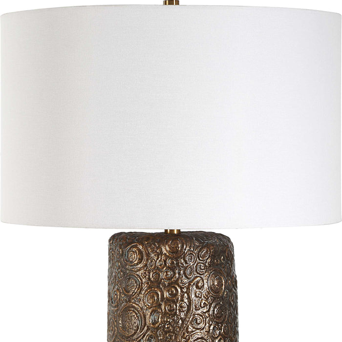 Malaga One Light Table Lamp Aged Bronze-Lamps-Uttermost-Lighting Design Store