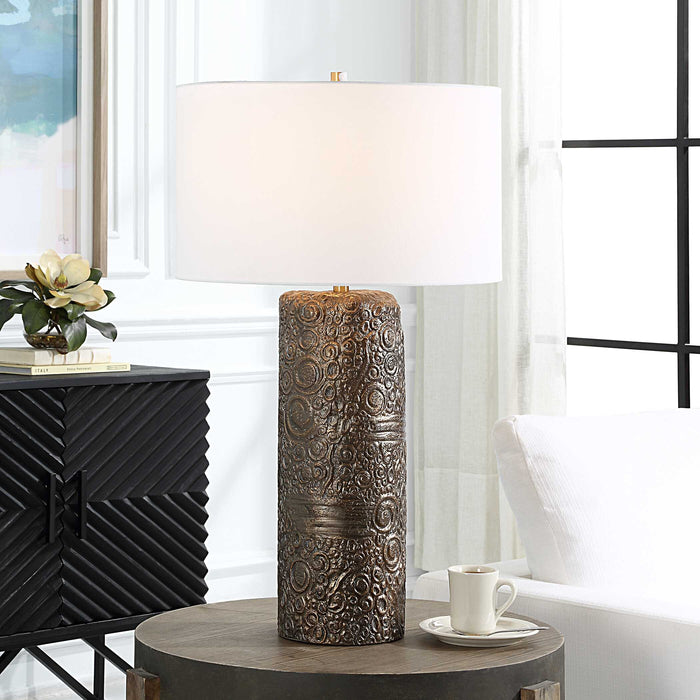 Malaga One Light Table Lamp Aged Bronze-Lamps-Uttermost-Lighting Design Store