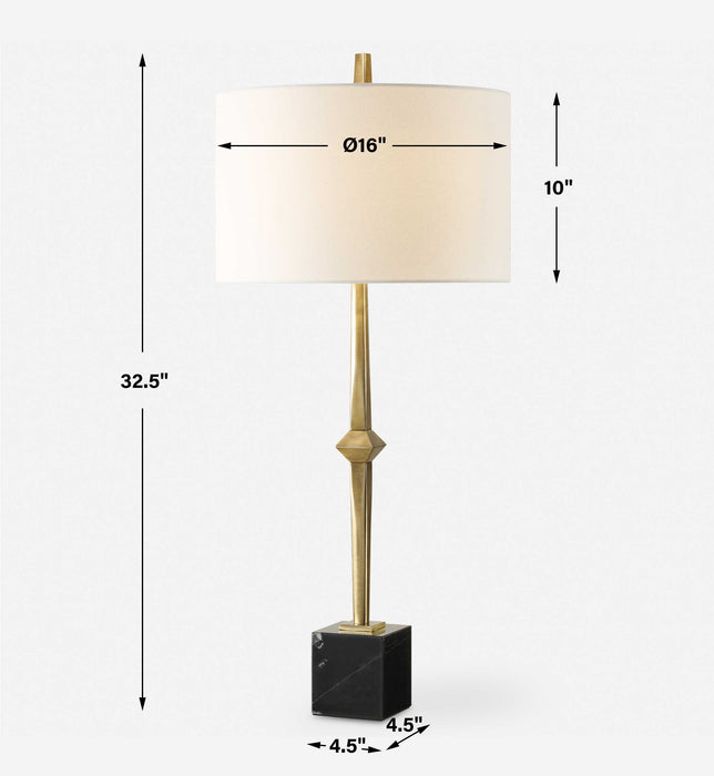 Suranne One Light Table Lamp Antique Brass-Lamps-Uttermost-Lighting Design Store
