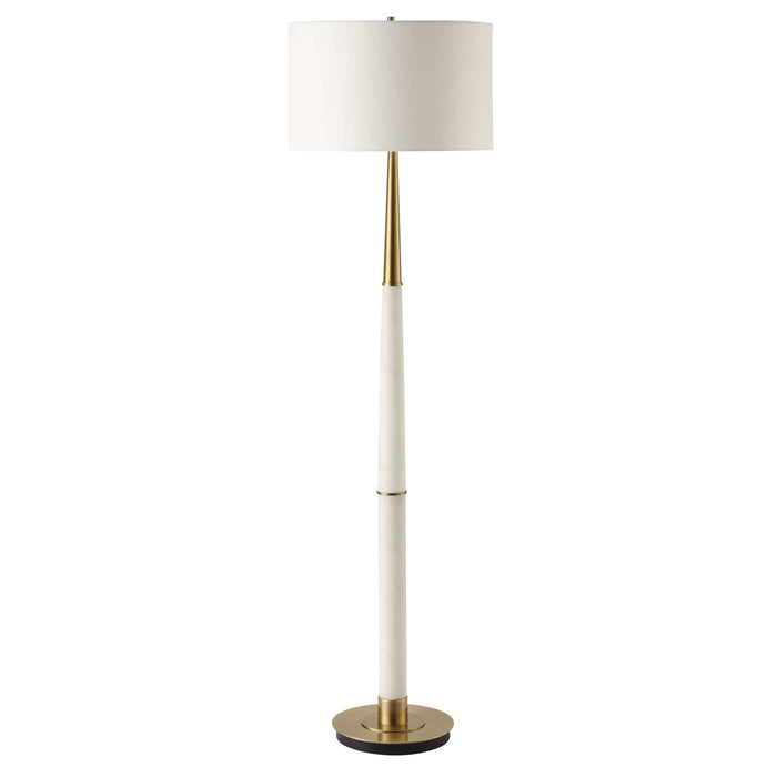 Faro One Light Floor Lamp Brushed Antique Brass-Lamps-Uttermost-Lighting Design Store