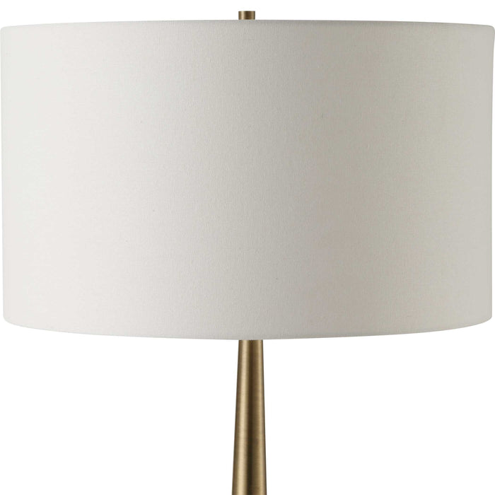 Faro One Light Floor Lamp Brushed Antique Brass-Lamps-Uttermost-Lighting Design Store