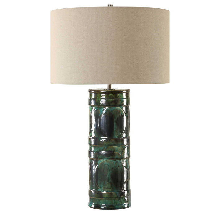 Loch One Light Table Lamp Brushed Nickel-Lamps-Uttermost-Lighting Design Store