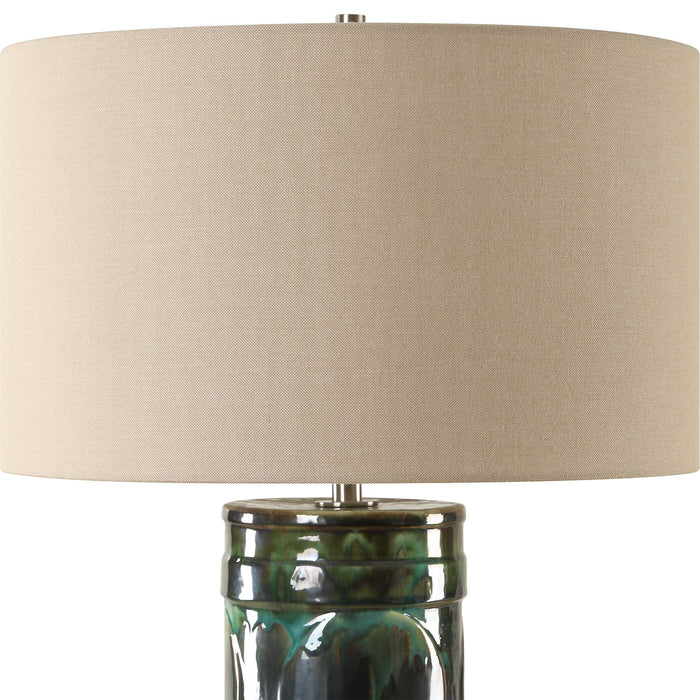 Loch One Light Table Lamp Brushed Nickel-Lamps-Uttermost-Lighting Design Store
