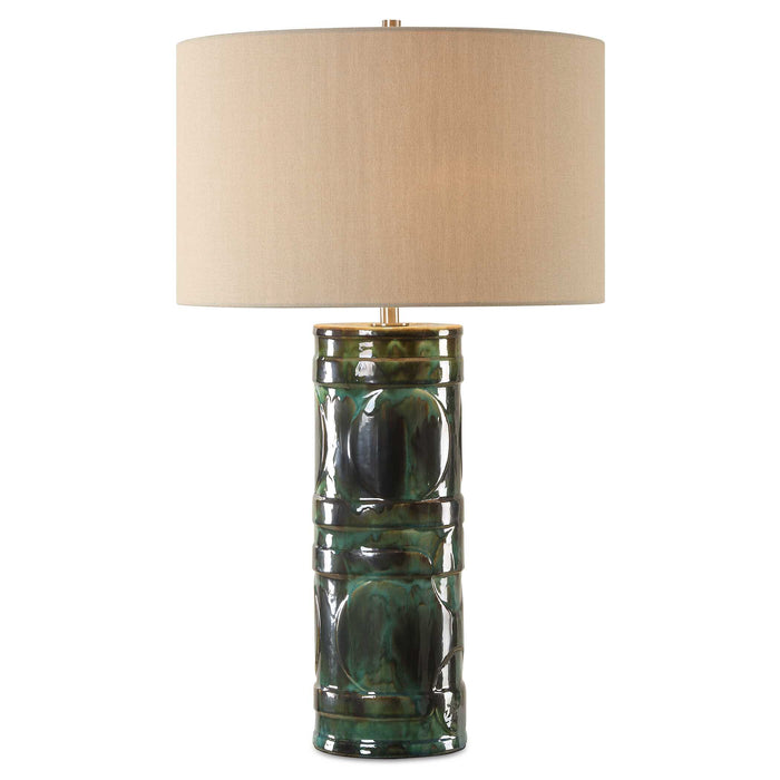 Loch One Light Table Lamp Brushed Nickel-Lamps-Uttermost-Lighting Design Store