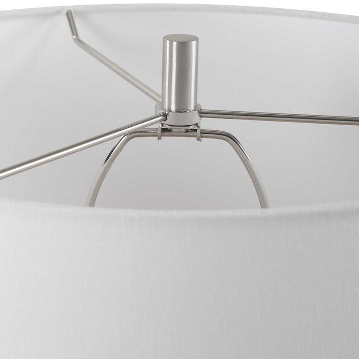 Florero One Light Table Lamp Brushed Nickel-Lamps-Uttermost-Lighting Design Store