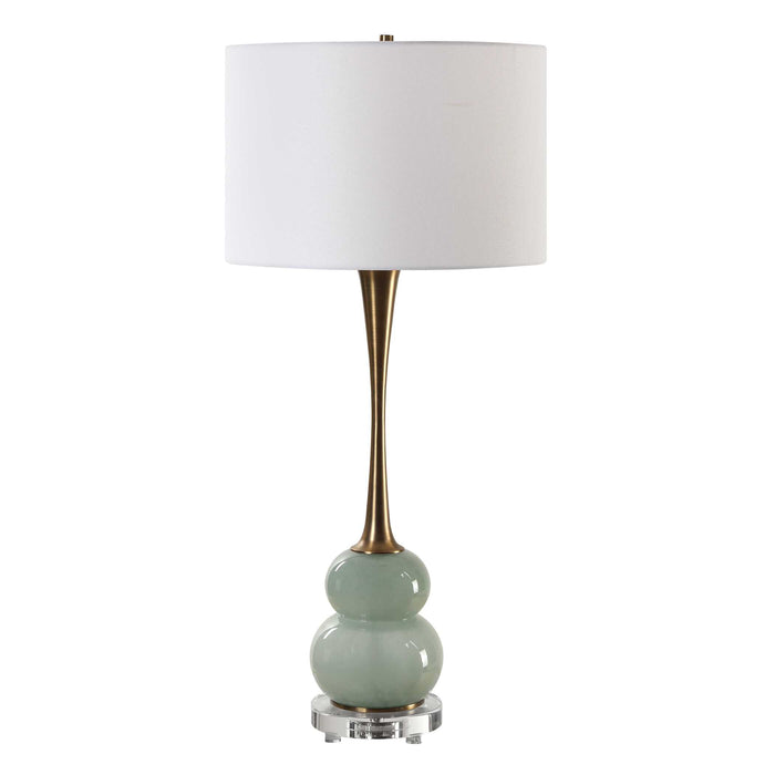 Sanctuary One Light Table Lamp Antique Brass-Lamps-Uttermost-Lighting Design Store