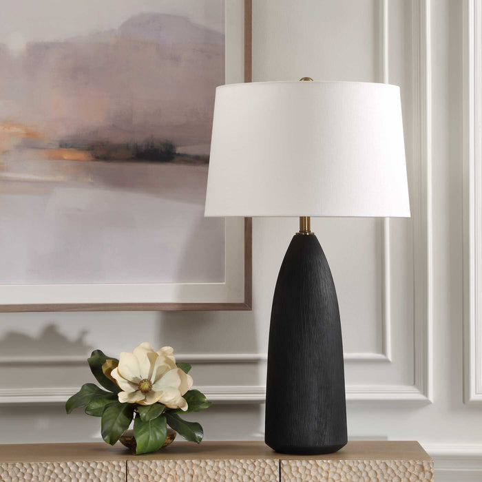 Jett One Light Table Lamp Antique Brass-Lamps-Uttermost-Lighting Design Store