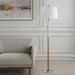 Colette One Light Floor Lamp Antique Brass-Lamps-Uttermost-Lighting Design Store