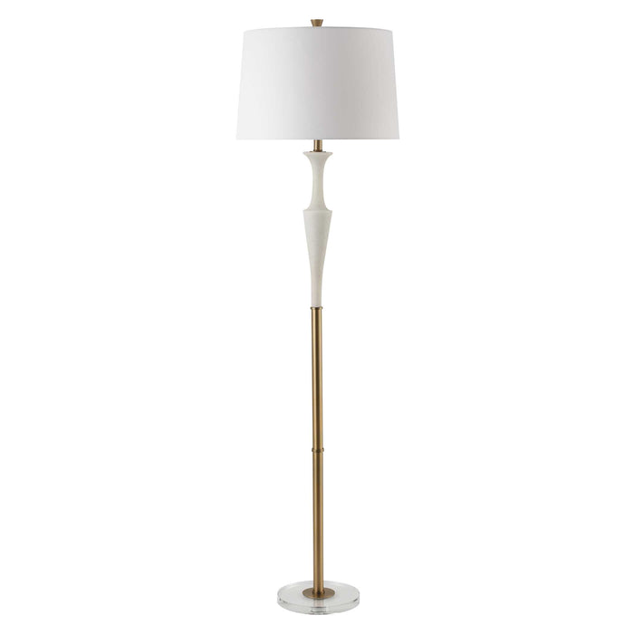 Colette One Light Floor Lamp Antique Brass-Lamps-Uttermost-Lighting Design Store