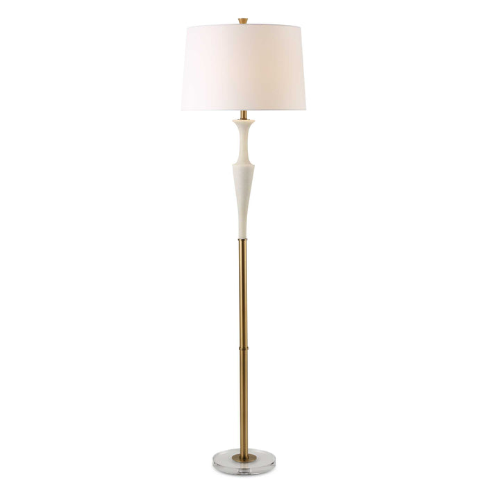 Colette One Light Floor Lamp Antique Brass-Lamps-Uttermost-Lighting Design Store