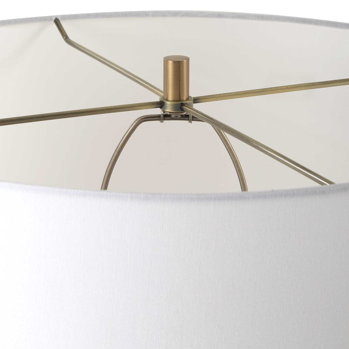 Knox One Light Floor Lamp Antique Brass-Lamps-Uttermost-Lighting Design Store