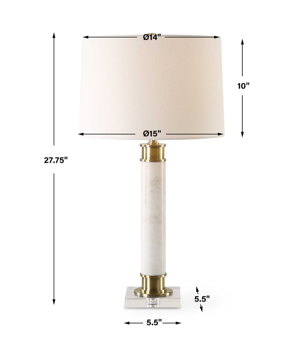 Plinth One Light Table Lamp Antique Brass-Lamps-Uttermost-Lighting Design Store