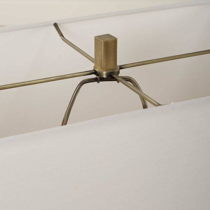 Turning Point One Light Table Lamp Brushed Antique Brass-Lamps-Uttermost-Lighting Design Store