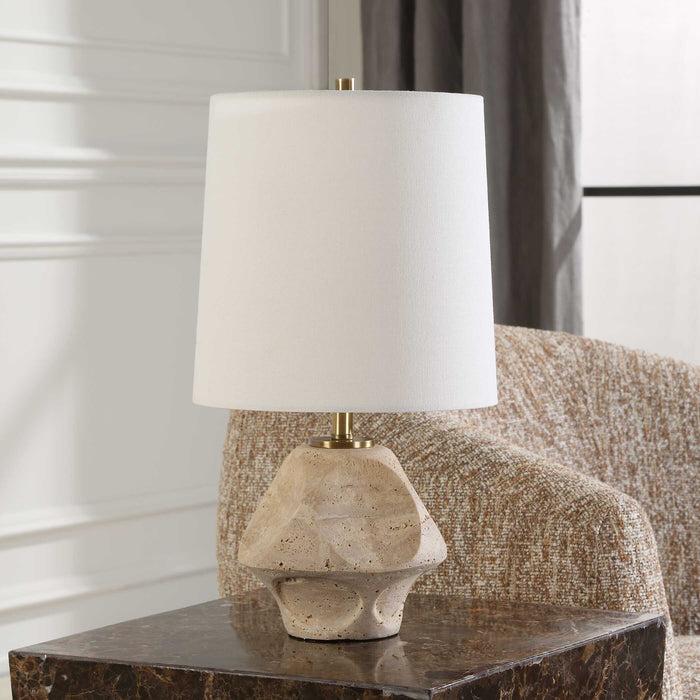 Indent One Light Accent Lamp Antique Brass-Lamps-Uttermost-Lighting Design Store