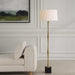 Shino One Light Floor Lamp Antique Brass-Lamps-Uttermost-Lighting Design Store