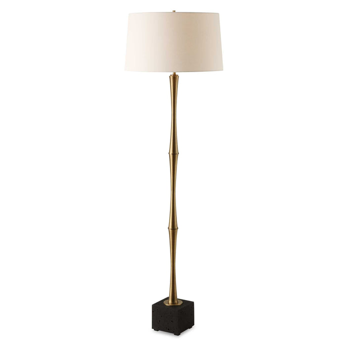 Shino One Light Floor Lamp Antique Brass-Lamps-Uttermost-Lighting Design Store