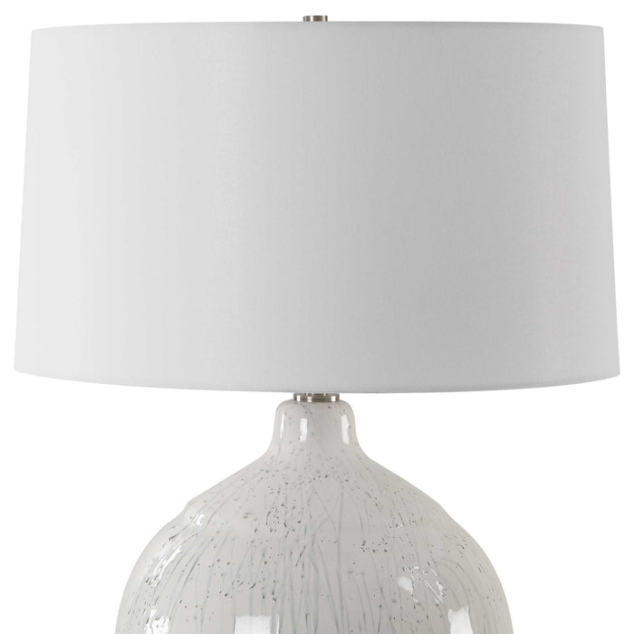 Dribble One Light Table Lamp Brushed Nickel-Lamps-Uttermost-Lighting Design Store