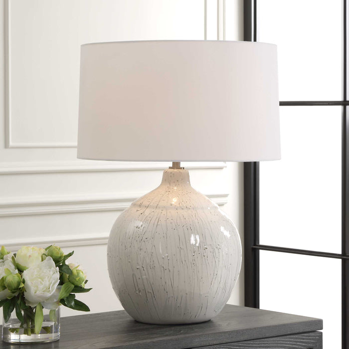 Dribble One Light Table Lamp Brushed Nickel-Lamps-Uttermost-Lighting Design Store
