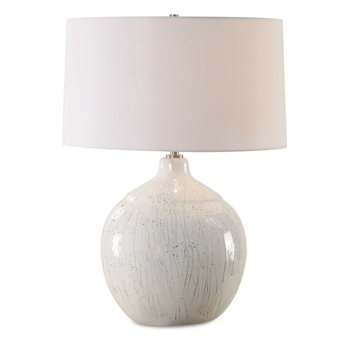 Dribble One Light Table Lamp Brushed Nickel-Lamps-Uttermost-Lighting Design Store