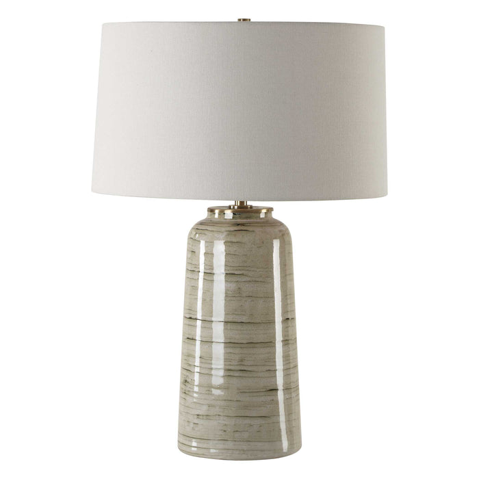 Strata One Light Table Lamp Antique Brass-Lamps-Uttermost-Lighting Design Store