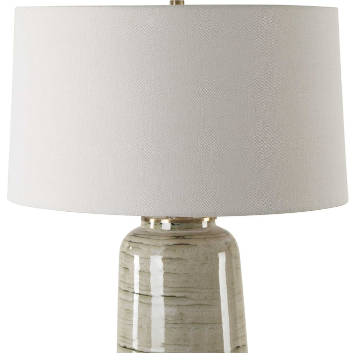 Strata One Light Table Lamp Antique Brass-Lamps-Uttermost-Lighting Design Store