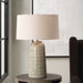 Strata One Light Table Lamp Antique Brass-Lamps-Uttermost-Lighting Design Store