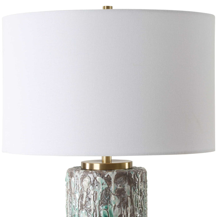 Meltdown One Light Table Lamp Charcoal Background. Brass-Lamps-Uttermost-Lighting Design Store