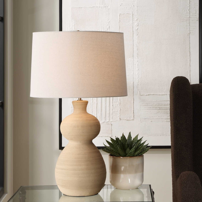 Pueblo One Light Table Lamp Brushed Antique Brass-Lamps-Uttermost-Lighting Design Store