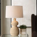 Pueblo One Light Table Lamp Brushed Antique Brass-Lamps-Uttermost-Lighting Design Store