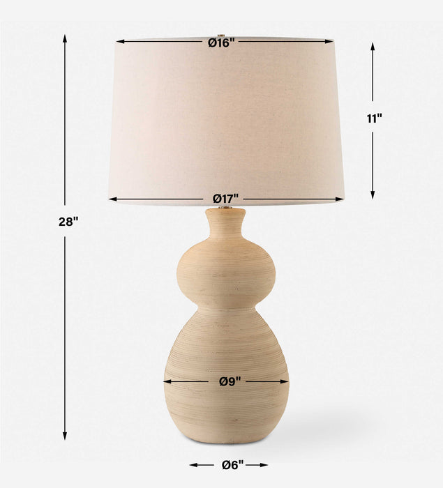 Pueblo One Light Table Lamp Brushed Antique Brass-Lamps-Uttermost-Lighting Design Store