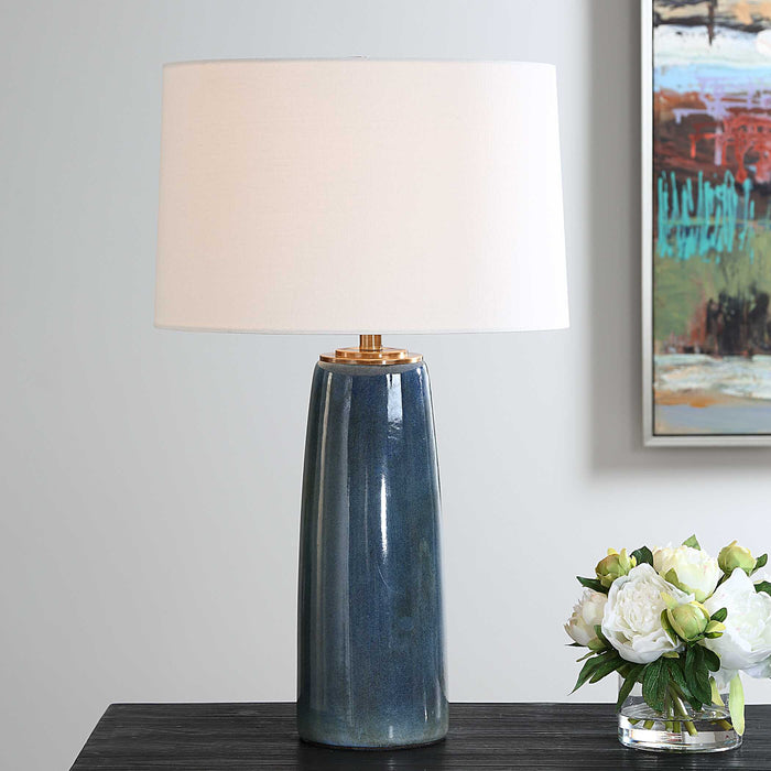 Submerged One Light Table Lamp Antique Brass-Lamps-Uttermost-Lighting Design Store