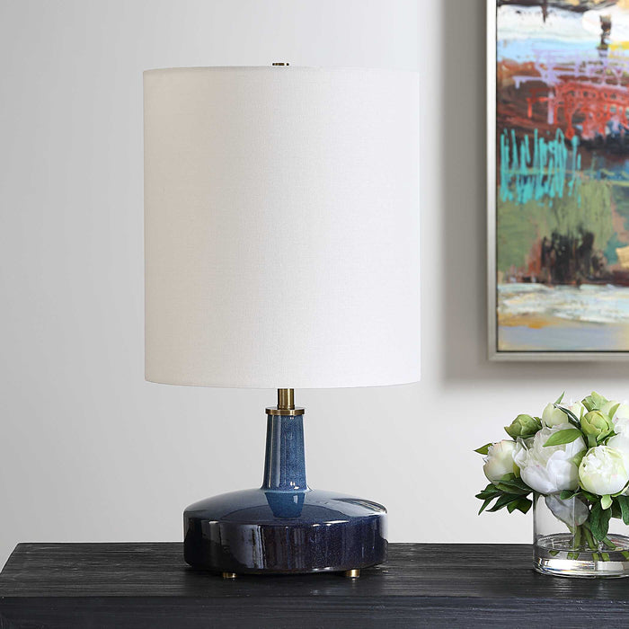 Abyss One Light Table Lamp While Brass-Lamps-Uttermost-Lighting Design Store