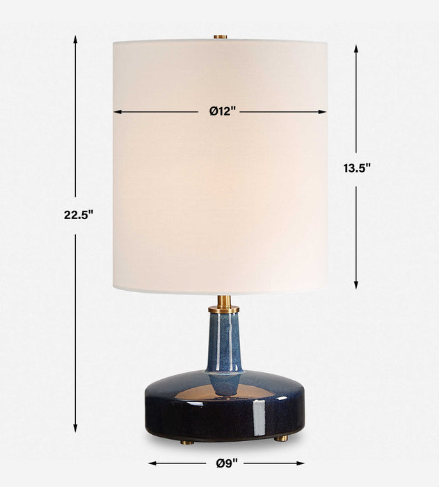 Abyss One Light Table Lamp While Brass-Lamps-Uttermost-Lighting Design Store