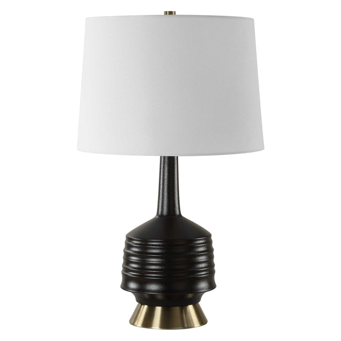 Foster One Light Table Lamp Antique Brass-Lamps-Uttermost-Lighting Design Store