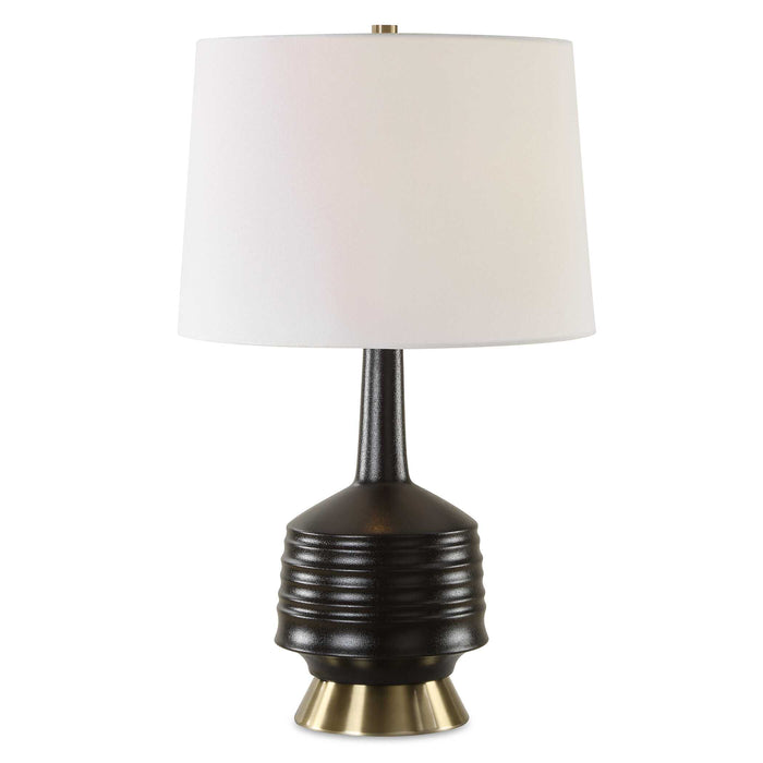 Foster One Light Table Lamp Antique Brass-Lamps-Uttermost-Lighting Design Store