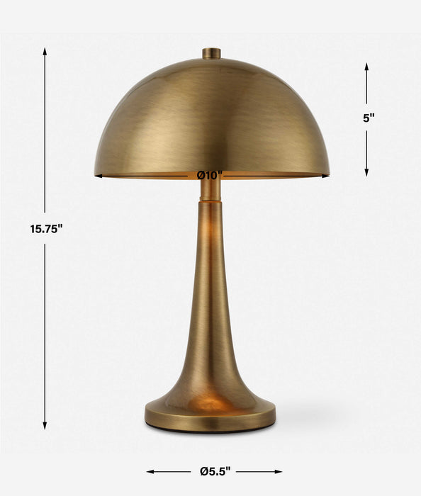 Dame One Light Table Lamp Antique Brass-Lamps-Uttermost-Lighting Design Store