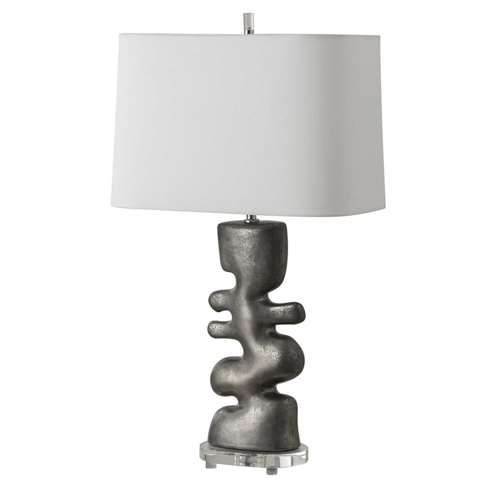 Free Flowing One Light Table Lamp Tarnished Nickel-Lamps-Uttermost-Lighting Design Store
