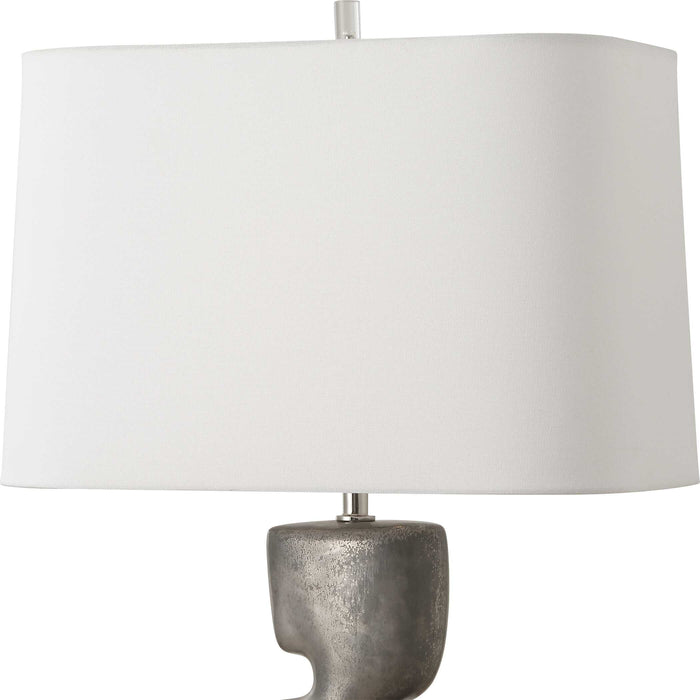 Free Flowing One Light Table Lamp Tarnished Nickel-Lamps-Uttermost-Lighting Design Store
