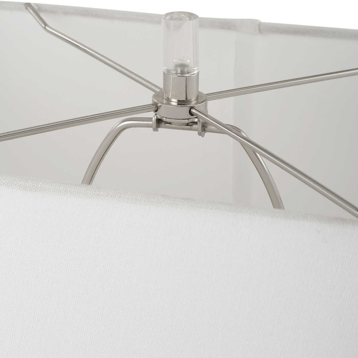 Free Flowing One Light Table Lamp Tarnished Nickel-Lamps-Uttermost-Lighting Design Store