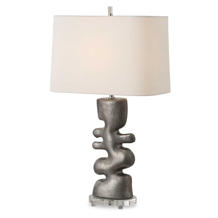 Free Flowing One Light Table Lamp Tarnished Nickel-Lamps-Uttermost-Lighting Design Store